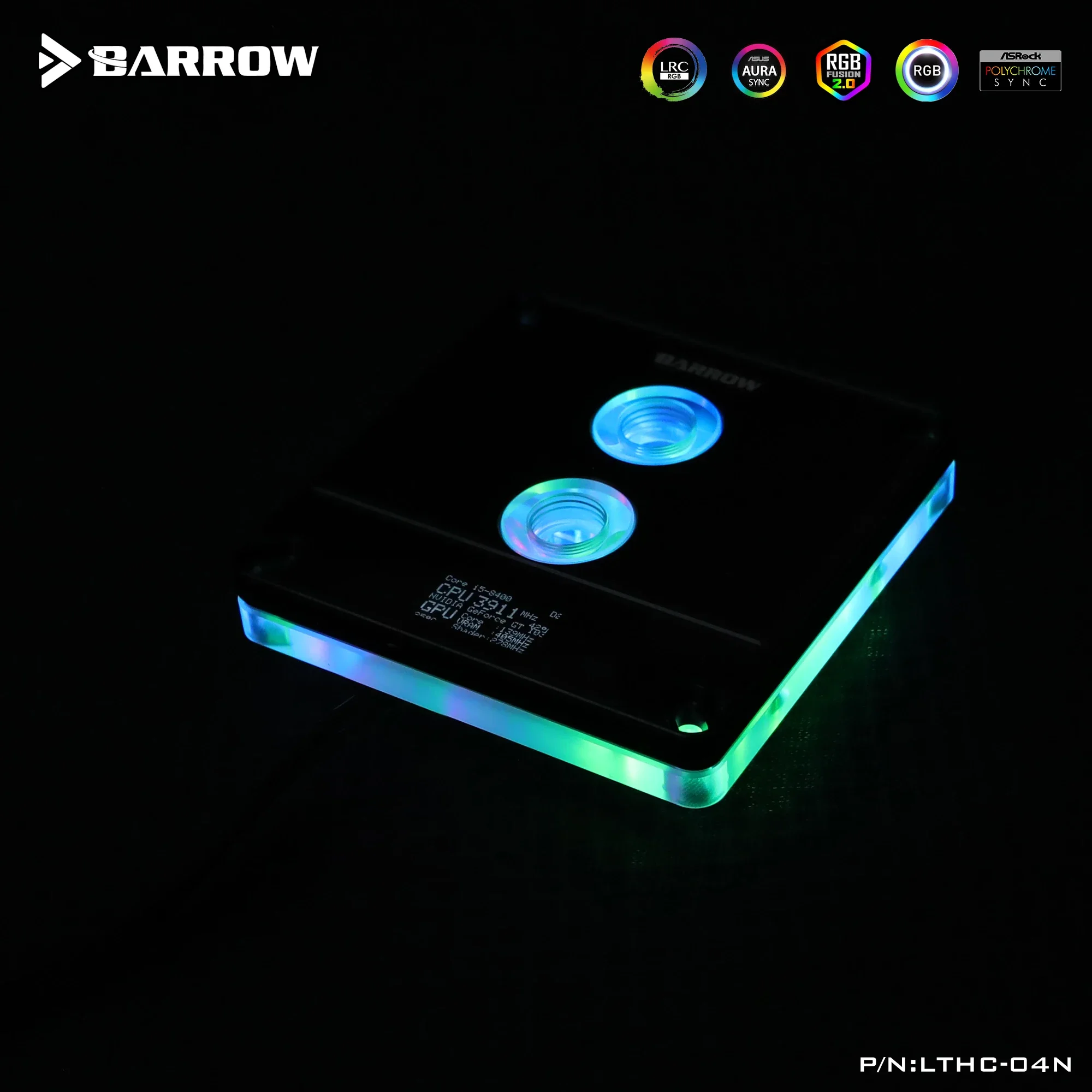 Цифровой дисплей с водяным блоком процессора Barrow для AM5 AM4 AM3 INTEL LGA 115X 1200 1700 X299 X99 5 В