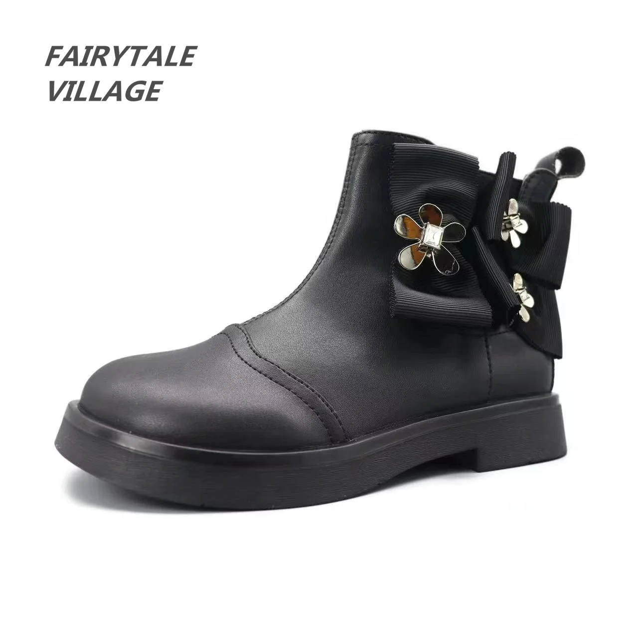 

Сказочная деревня От 3 до 12 лет высококачественные детские кожаные ботильоны для девочек модные Универсальные ботинки с мягкой подошвой