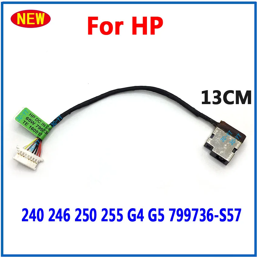 1-10PCS NEW Laptop Original With Cable DC Power Jack For HP 240 246 250 255 G4 G5 799736-S57 Charging Port Laptops Connector