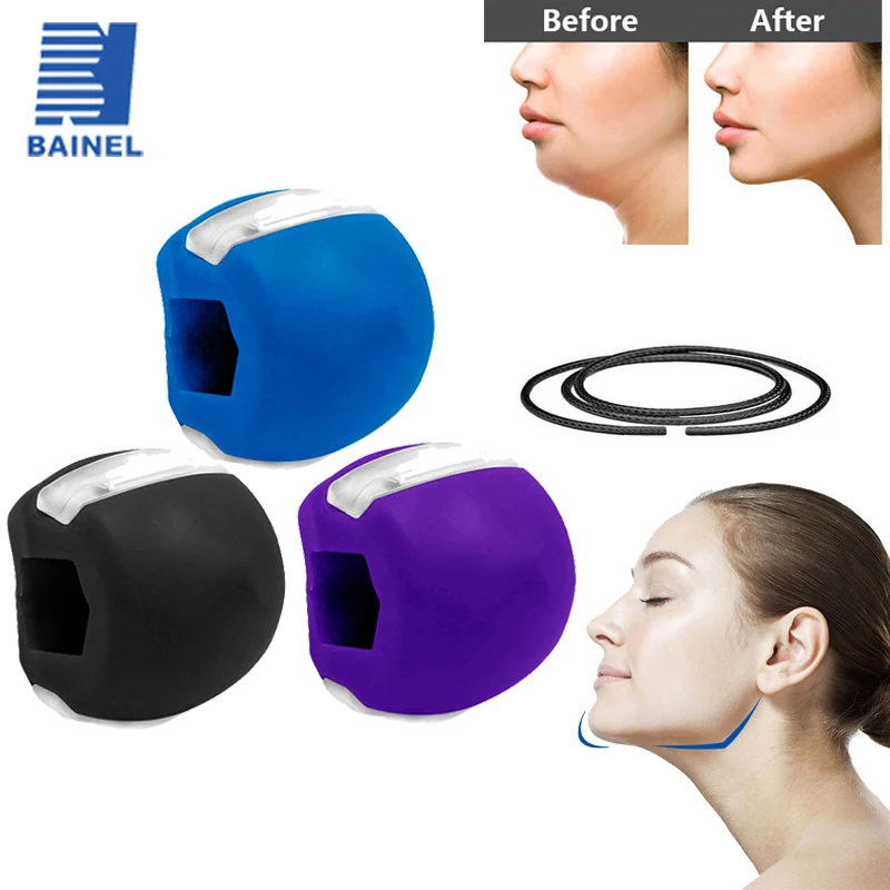 

Food-grade Silica Gel Jaw Exercise Line Ball Muscle Trainin Fitness Ball Neck Face Toning Jaw Muscle Training Face Lift