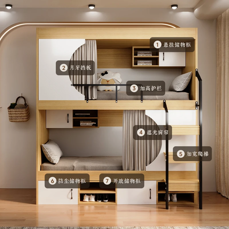 Стальная деревянная двухъярусная кровать Персонал Молодежный хостель Квартира