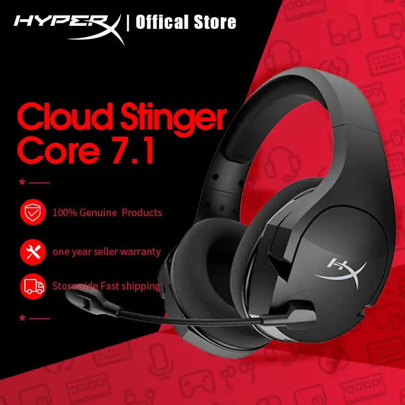 

Original HyperX Cloud Stinger Core Gaming Headset Gaming-grade wireless 7.1 Surround Sound with Noise-cancelling microphone