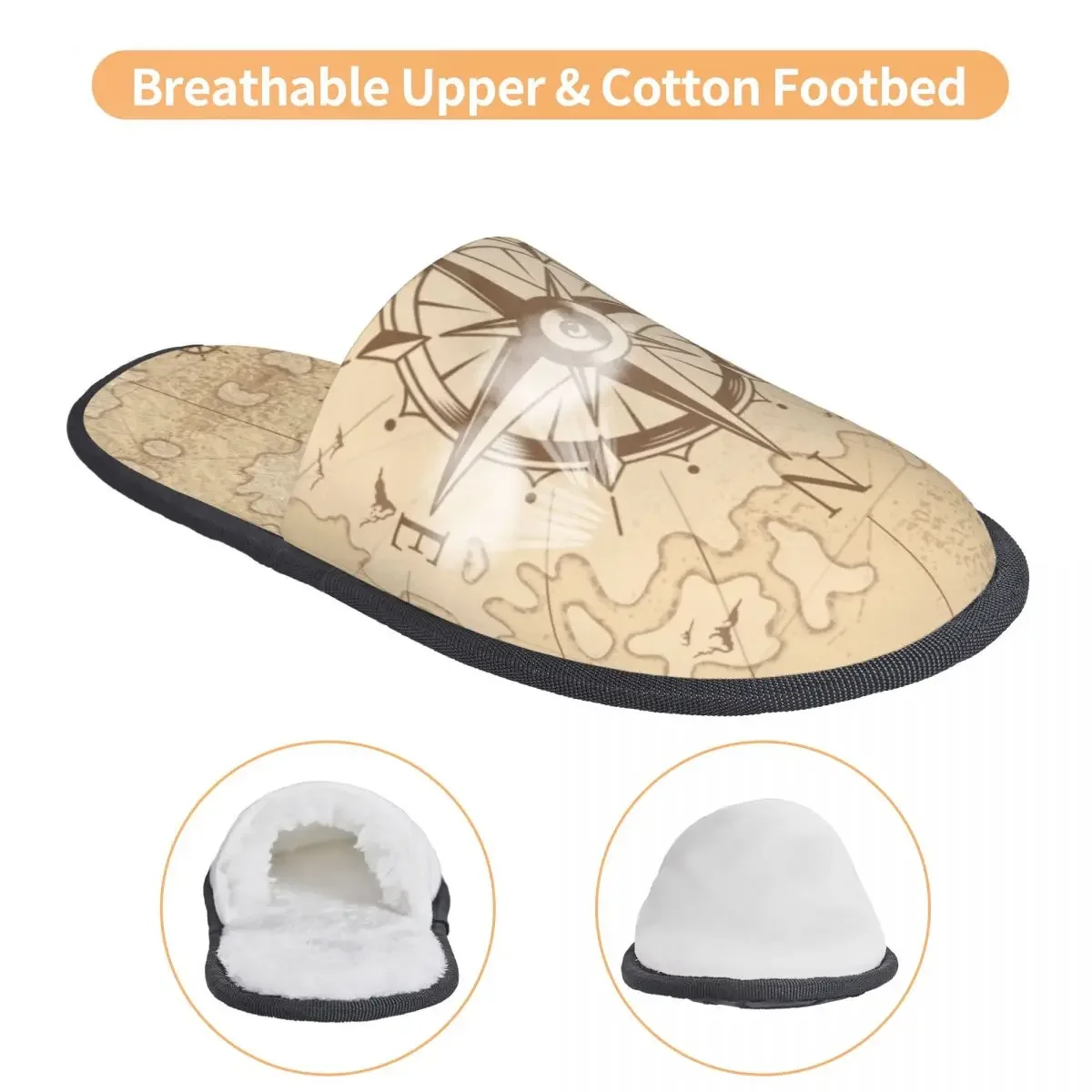 Винтажные гостевые тапочки с картой пирата для женщин в отеле женские морским