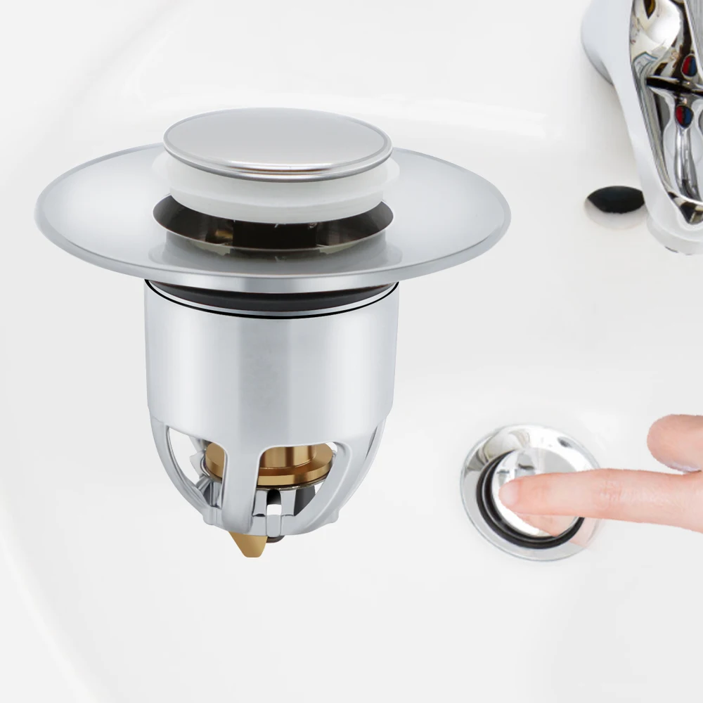 

Copper Pop-Up Bounce Core Basin Drain Filter Hair Catcher Bathtub Drain Stopper Sink Filter Kitchen Plug Deodorant Bathroom Tool