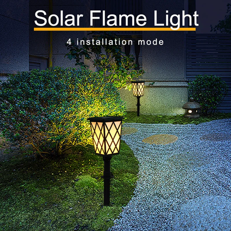 

Solar Lamp Outdoors RGB Solar Light Colorful Landscape Lighting Flame Lamp Outdoor Waterproof With Spiked Stand Lawn Decorative