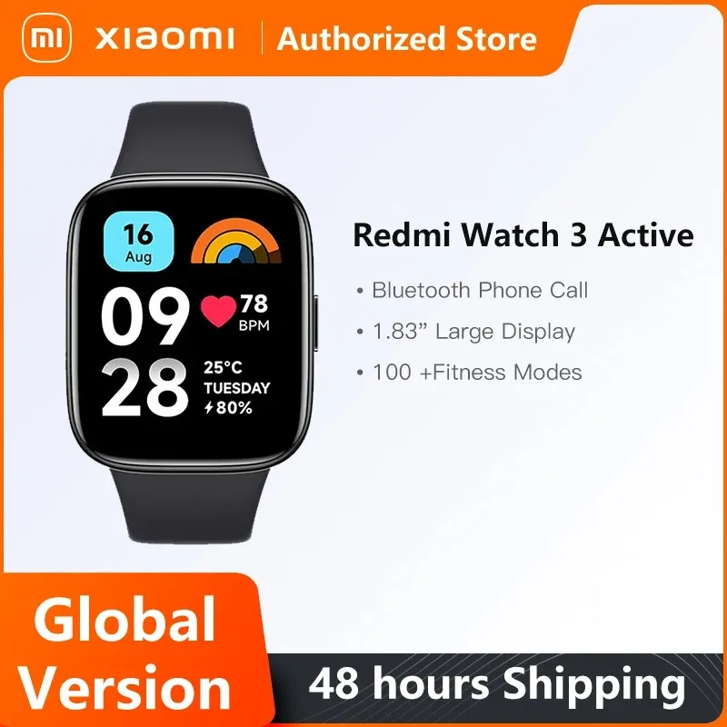 Фото Глобальная версия Xiaomi Redmi Watch 3 Active Bluetooth 5,3 спортивные браслеты 1,83 дюйма ЖК-дисплей монитор уровня кислорода в крови 5ATM водонепроницаемый №1
