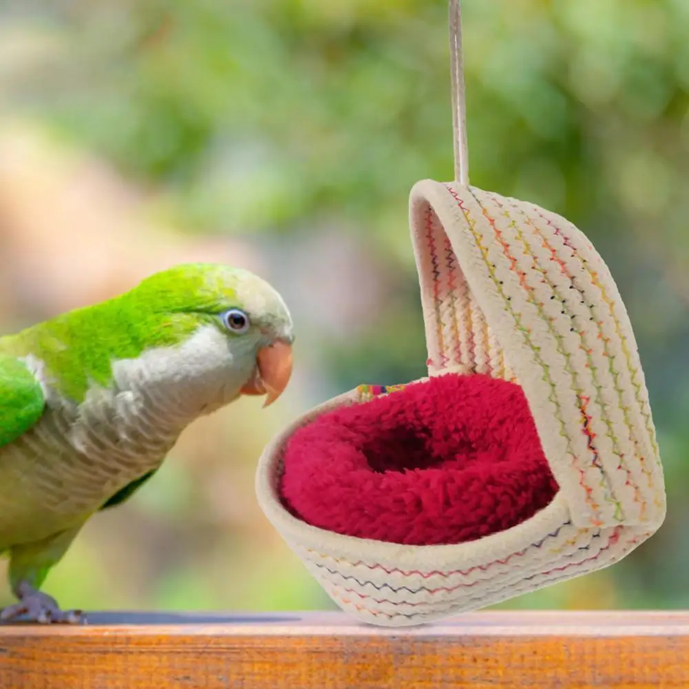 

Хомяк гнездо Изысканная белка кроватка из хлопкового шнура стробочное гнездо для сна дом с крючком