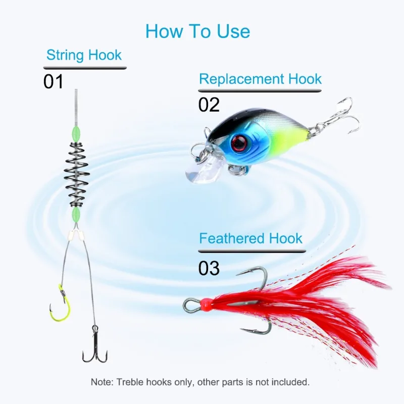 Набор тройных рыболовных крючков 120 шт. тройные рыболовные крючки для морской и
