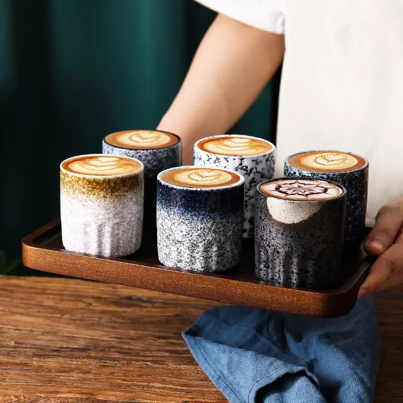 

2022New Ceramics Espresso cups Japanese Style Coffee cups Kungfu Teacup Latte Mug coffee tools Retro coffeeware