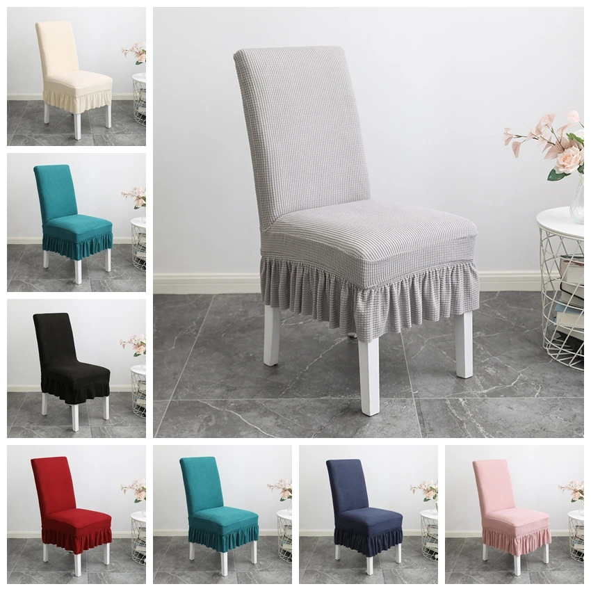 Юбка чехлы на стулья из спандекса бархата лайкры универсальное украшение для