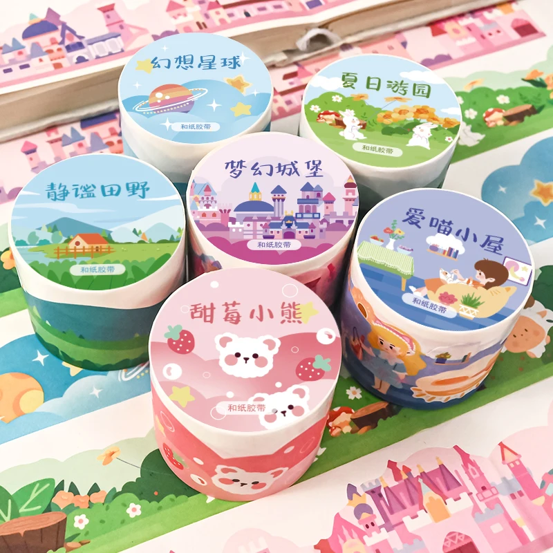

6PCS/LOT frame material series cute lovely paper masking washi tapes