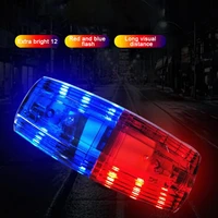 red blue led shoulder police bicycle lights usb charge cycling tail lights safety warning flashlight rear lamp bike accessories