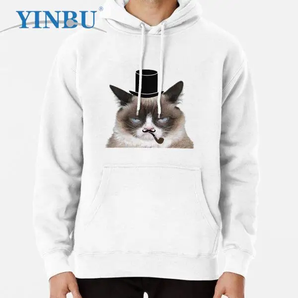 

Мужской пуловер с забавными мемами, свитшот с капюшоном в виде кота мафии, модная уличная одежда, новинка 2023