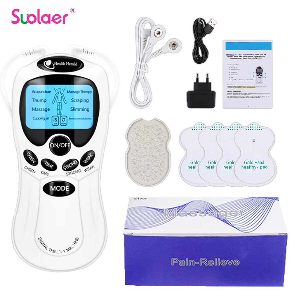 

EMS стимулятор мышц Tens Machine микротоки Низкочастотный пульс физиотерапия массажер для тела электронная Акупунктура расслабляющий