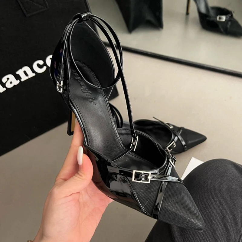 

Новинка 2023, Модные женские сандалии с острым носком, на тонком высоком каблуке