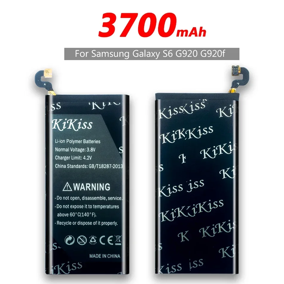 Аккумулятор KiKiss 3700 мАч для Samsung GALAXY S6 EB-BG920ABE G920F G920i G920A G920V G9200 G9208 G9209 Bateria