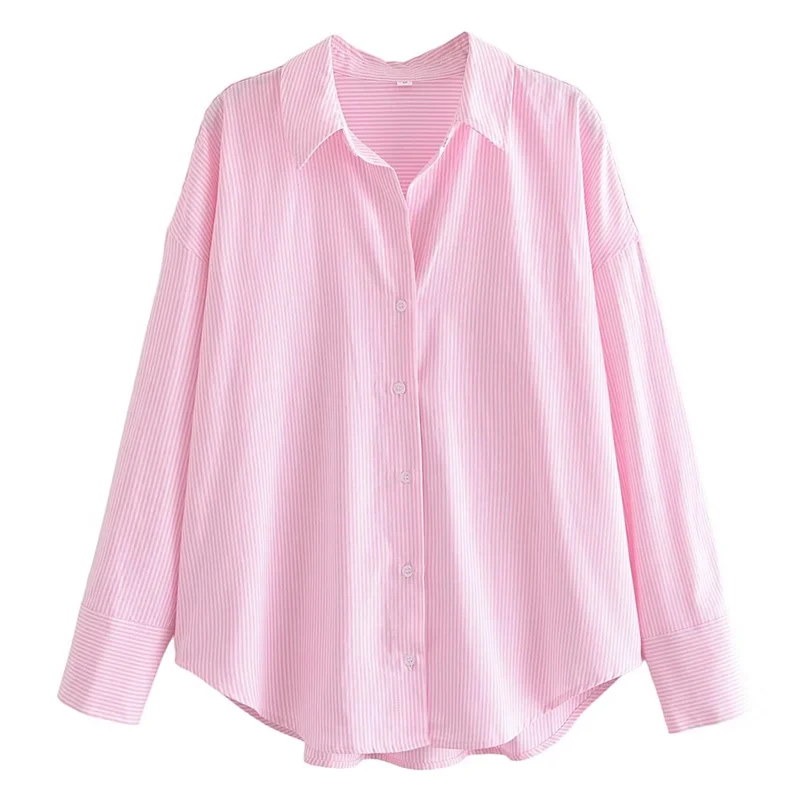 

Женская рубашка из ткани «Оксфорд», двухцветная блузка с длинным рукавом, свободного покроя, универсальная, весна-осень 2023