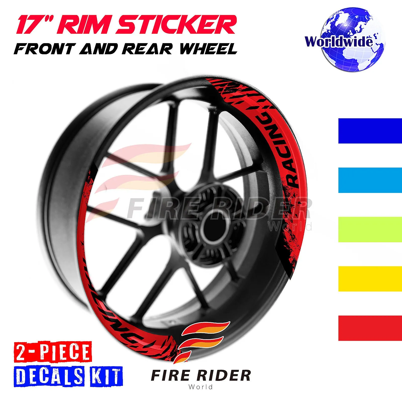 Фото Наклейки на колесные диски FRW ULTIMATE, 2 шт., 17 дюймов, S08B для CBR1000RR, CBR600RR, VTR1000 №4