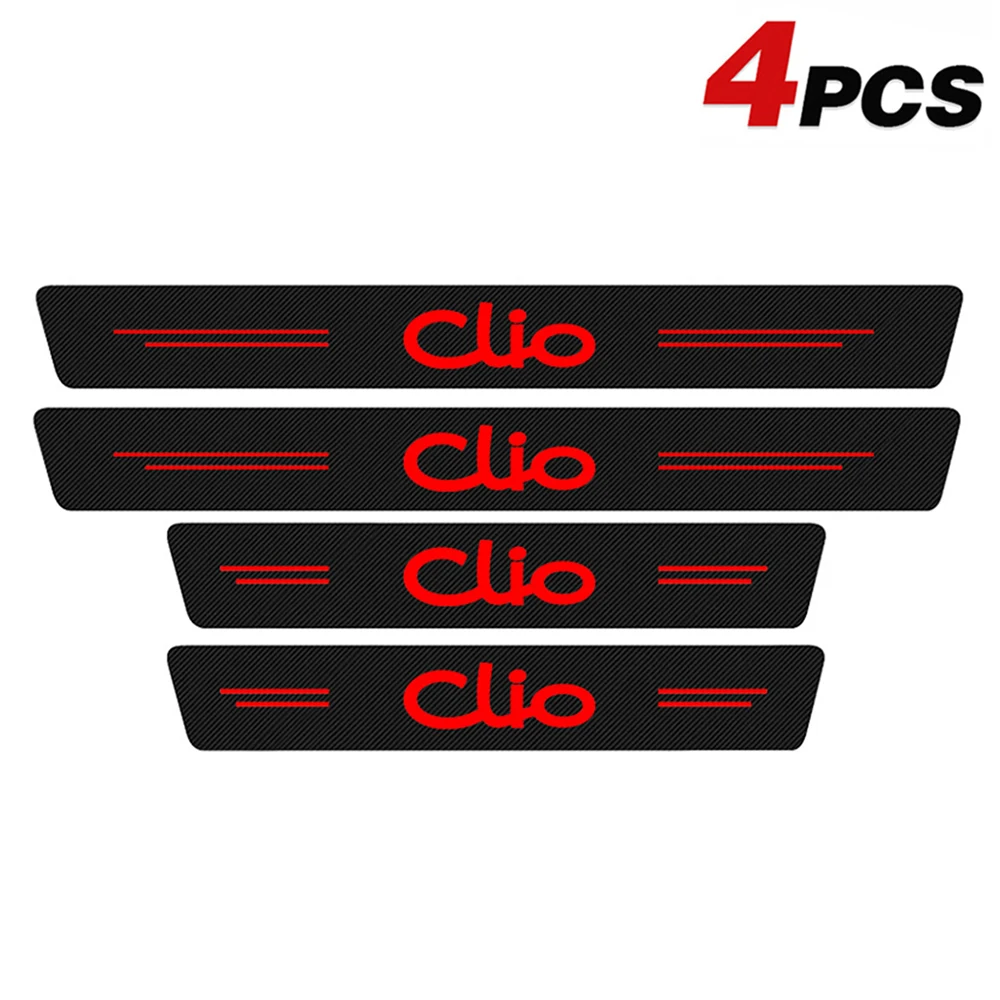 

4x Anti Scratch Carbon Fiber Car Door Threshold Sill Sticker Decal For Renault Clio 2 3 4 5 Sport RS Line 2021-1998 Accessories