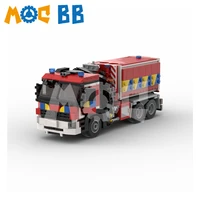 moc small fire truck pull arm cart building blocks compatible with le toys educational toys boys and girls holiday gifts