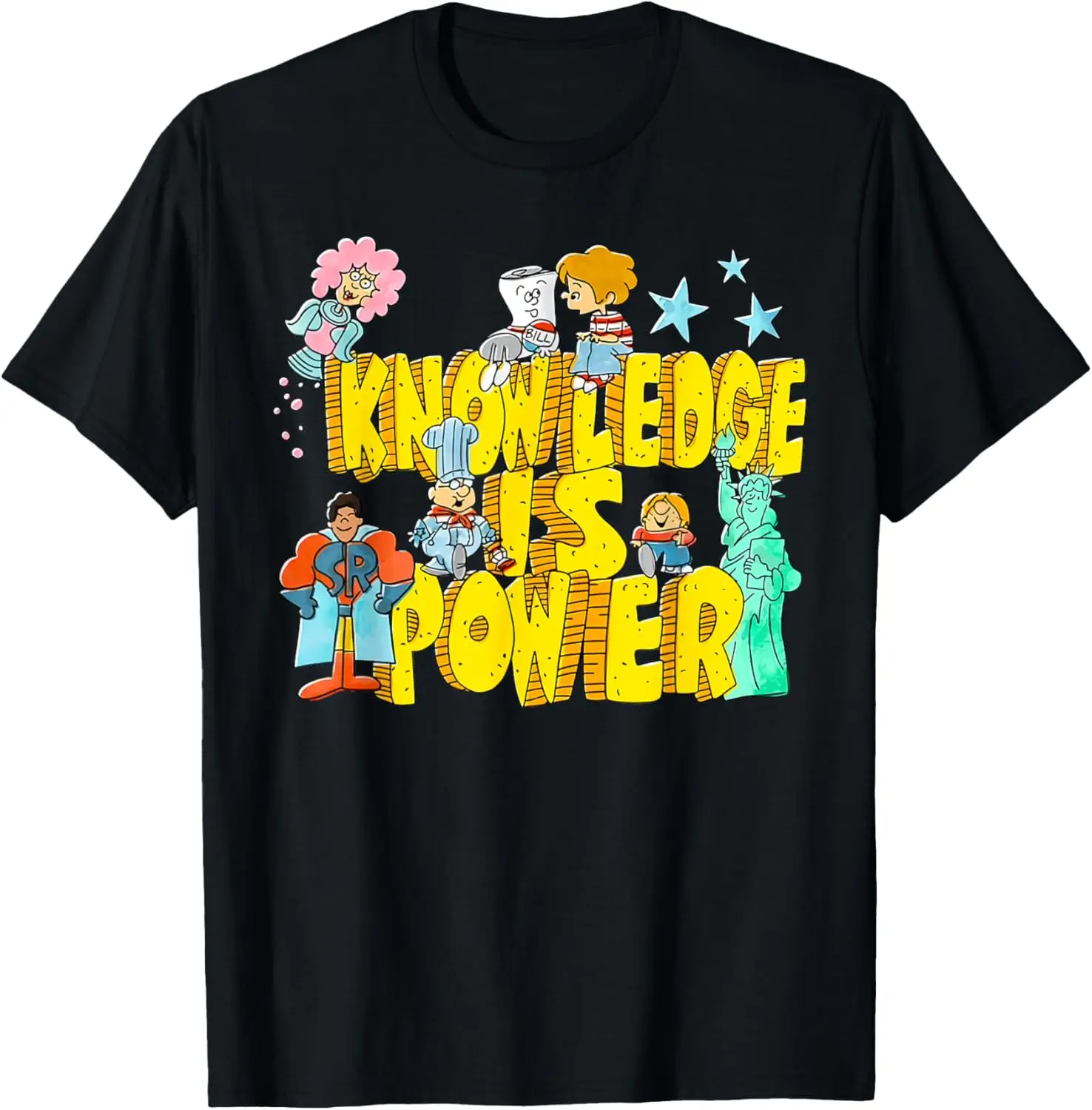 Фото Женская графическая детская футболка с юмором и учителем Knowledge Is Power №1