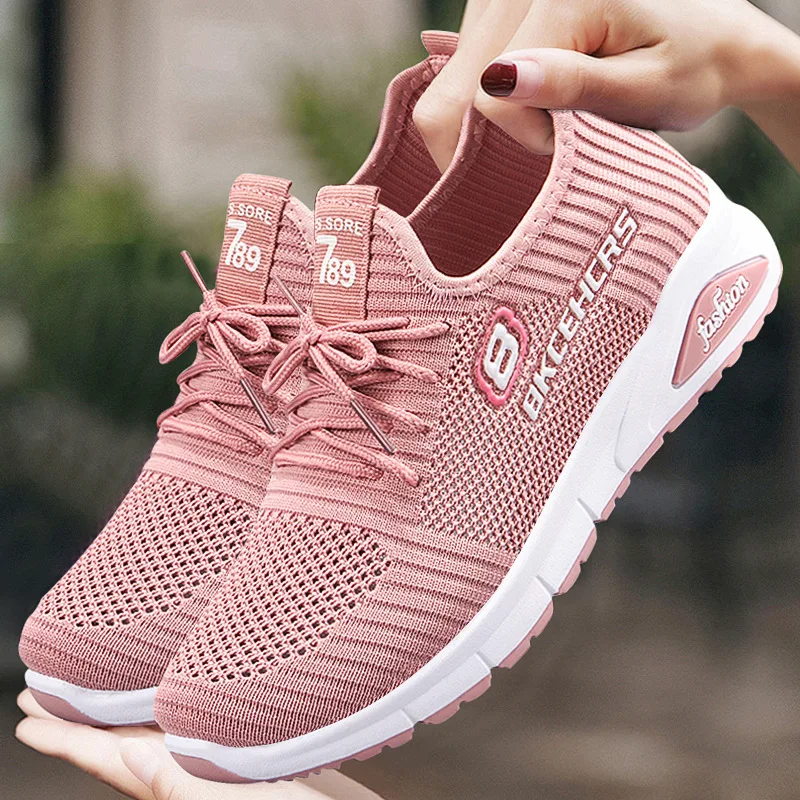 

Shoes Women's 2022 New Trend Flying Woven Single Shoes Soft Bottom Casual Sports Shoes Women's sneakers Platform Sneaker