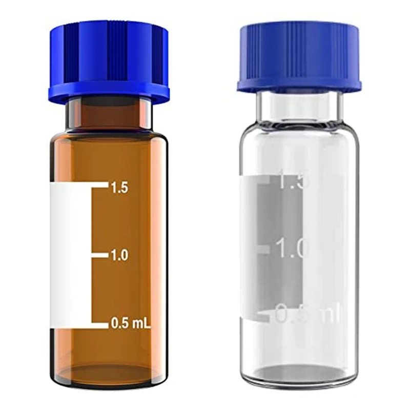 

100 PCS Autosampler Vials 2Ml HPLC Vials With Write-On Spot And Graduations,Screw Cap Amber