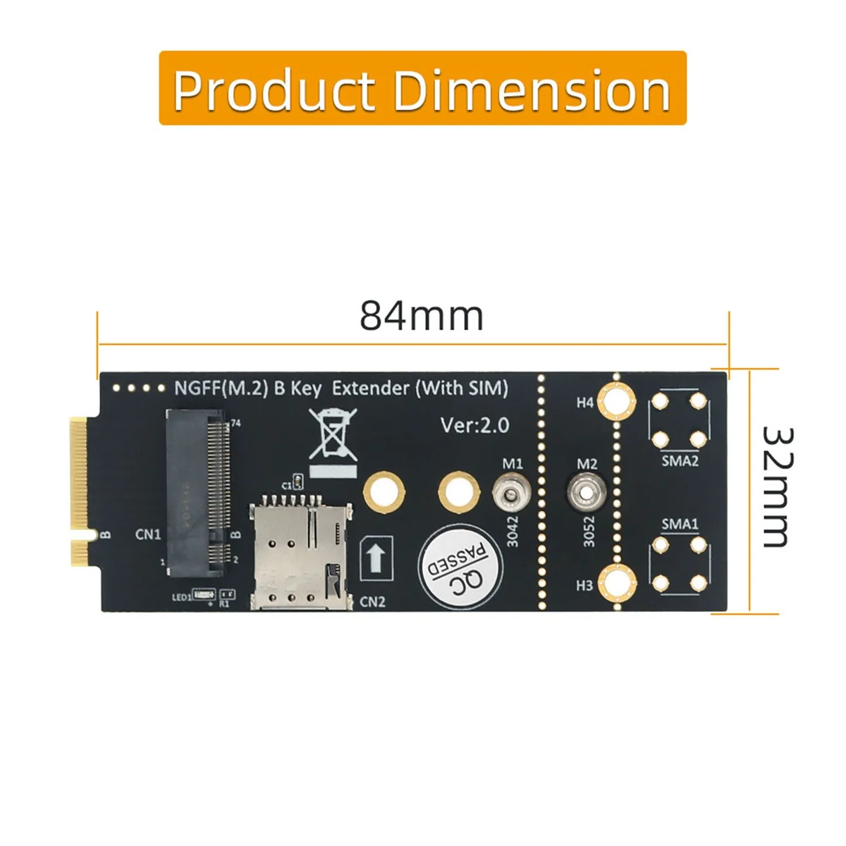 M.2(NGFF) Адаптер для ключа B со слотом SIM-карты 3G/4G/Φ модуля поддерживает NANO SIM-карту и
