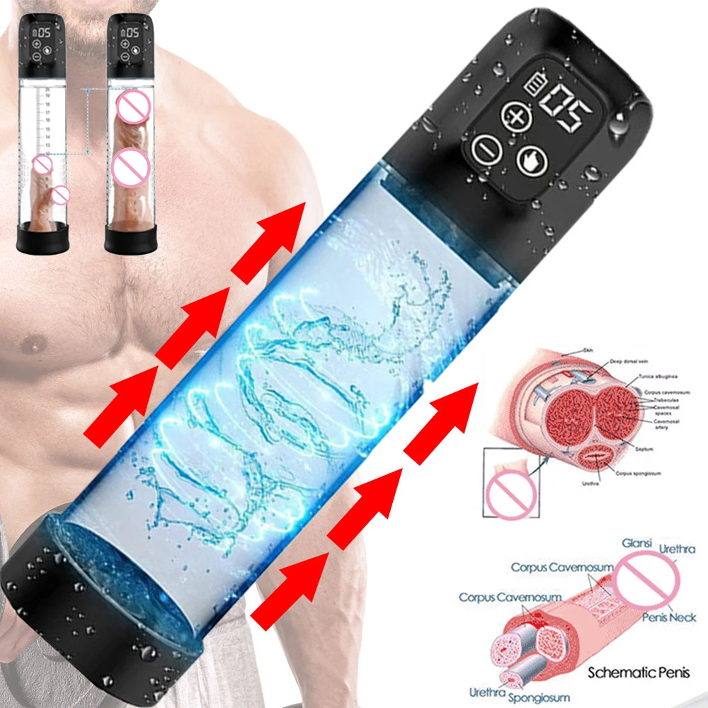 

Electric Penis Water Pump Rechargeable Auto Male Masturbator Cup Enlargement Erection Cock Extend Sucking Pressure Sex Tools Toy