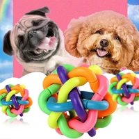 color teething sound resistant bite rope ball cat pet supplies toys cotton ball cotton rope dog toys