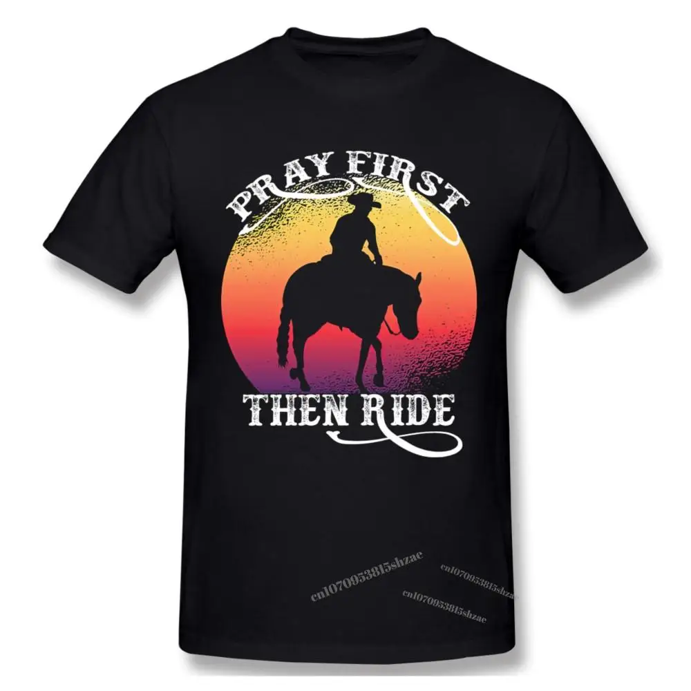 Молитесь сначала затем катайтесь на бочке Гоночное Део для лошади Мужская