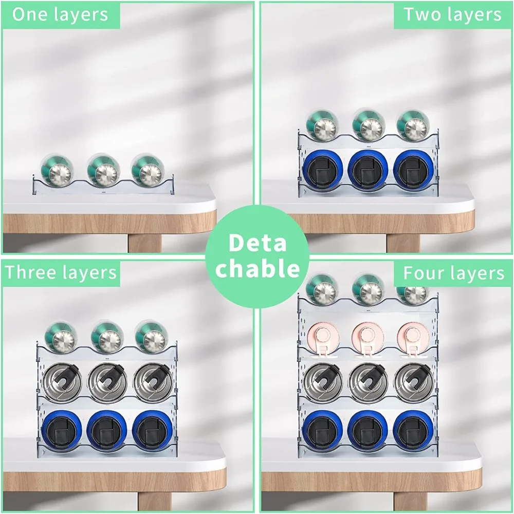 

Clear Transparent Water Bottle Storage Rack PET Stackable Water Bottle Organiser Plastic Cabinet Organizers