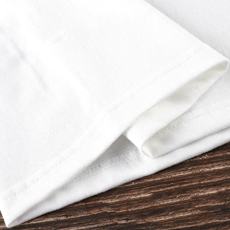 Тяжелая чесаная хлопковая Однотонная футболка 220 г с круглым вырезом Мужская