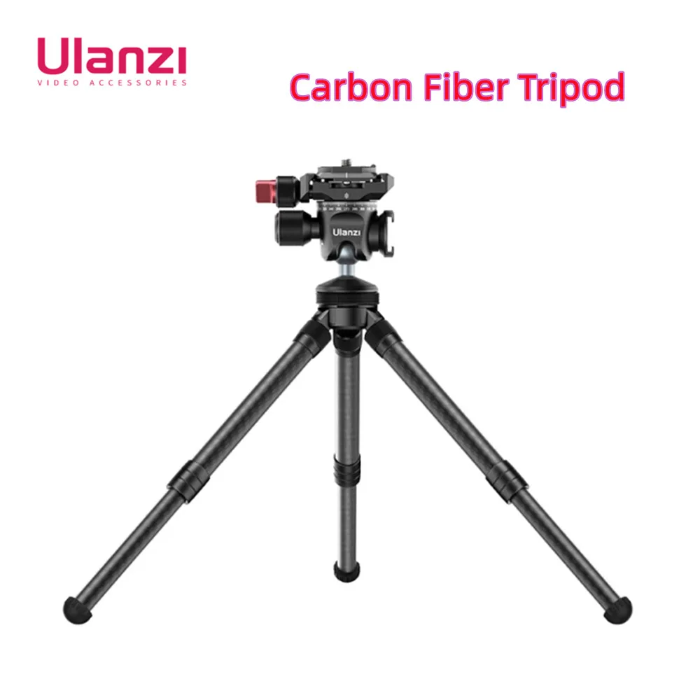 

Ulanzi MT-28 Carbon Fiber Tripod Extendable DSLR Smartphone SLR Camera Vlog Tripod Panoramic Ballhead Tripod Head with Cold Shoe