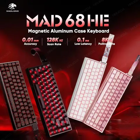 MADLIONS MAD60 Серия MAD68 Магнитный переключатель Механическая клавиатура Проводная игровая клавиатура 60% 68% Быстрый триггер Rgb Пользовательская клавиатура