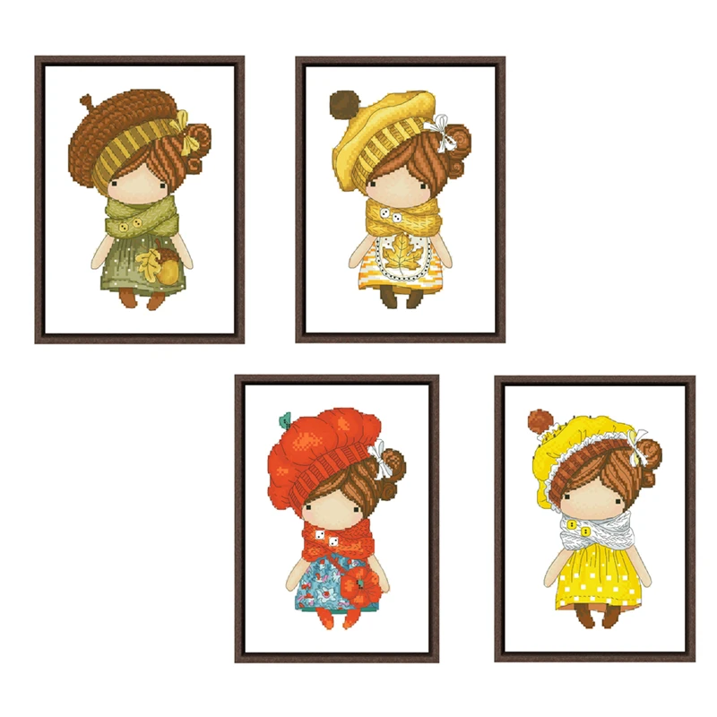 

Волшебная девочка, Задняя Детская мультяшная кукла, 18 карат, 14 карат, 11 карат, ткань, хлопковая нить, вышивка, рукоделие «сделай сам»