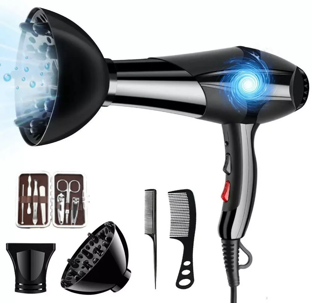 220V Professional Hair Dryer Strong Power Barber Salon Styling Tools Hot Cold Air Blow Dryer For Salons and household EU Plug enlarge