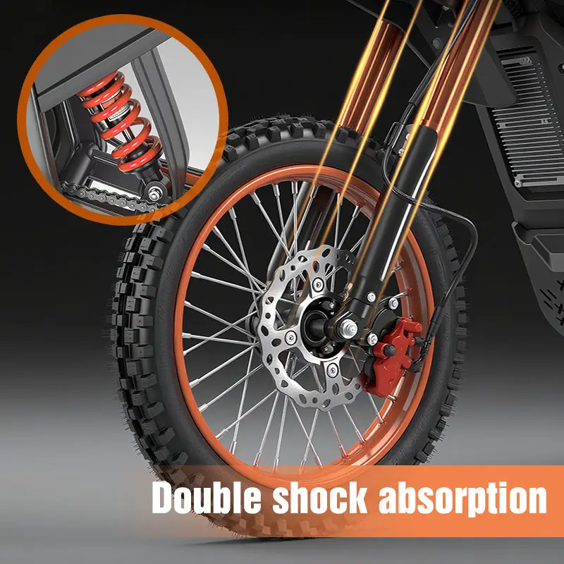 Фото Высокоскоростной электрический мотоцикл S1 E-Bike для бездорожья, двигатель 3000W/3500W, аккумулятор 48V 20.8Ah/60V 27Ah, гидравлическая подвеска, запас хода 50-60 км №5