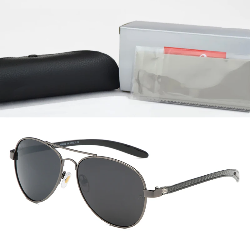 

Brand Sunglasses Women Men Classic Vintage Alloy Frame Tempered Glass Gradient Lens Sheep Leather Foot Sleeve Gafas De Sol R8037