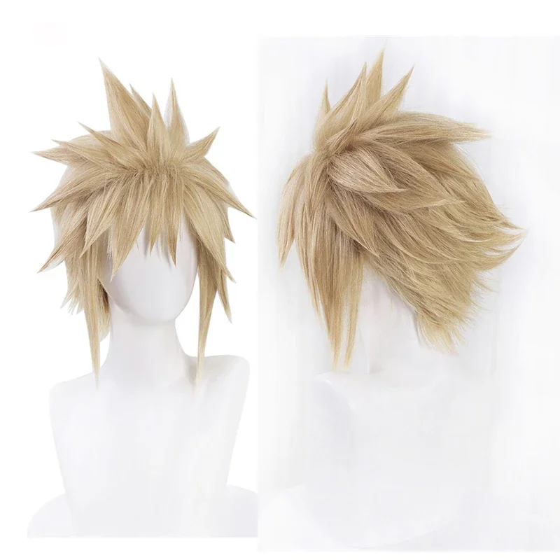 Парик для косплея облако термостойкие синтетические волосы из короткой льняной