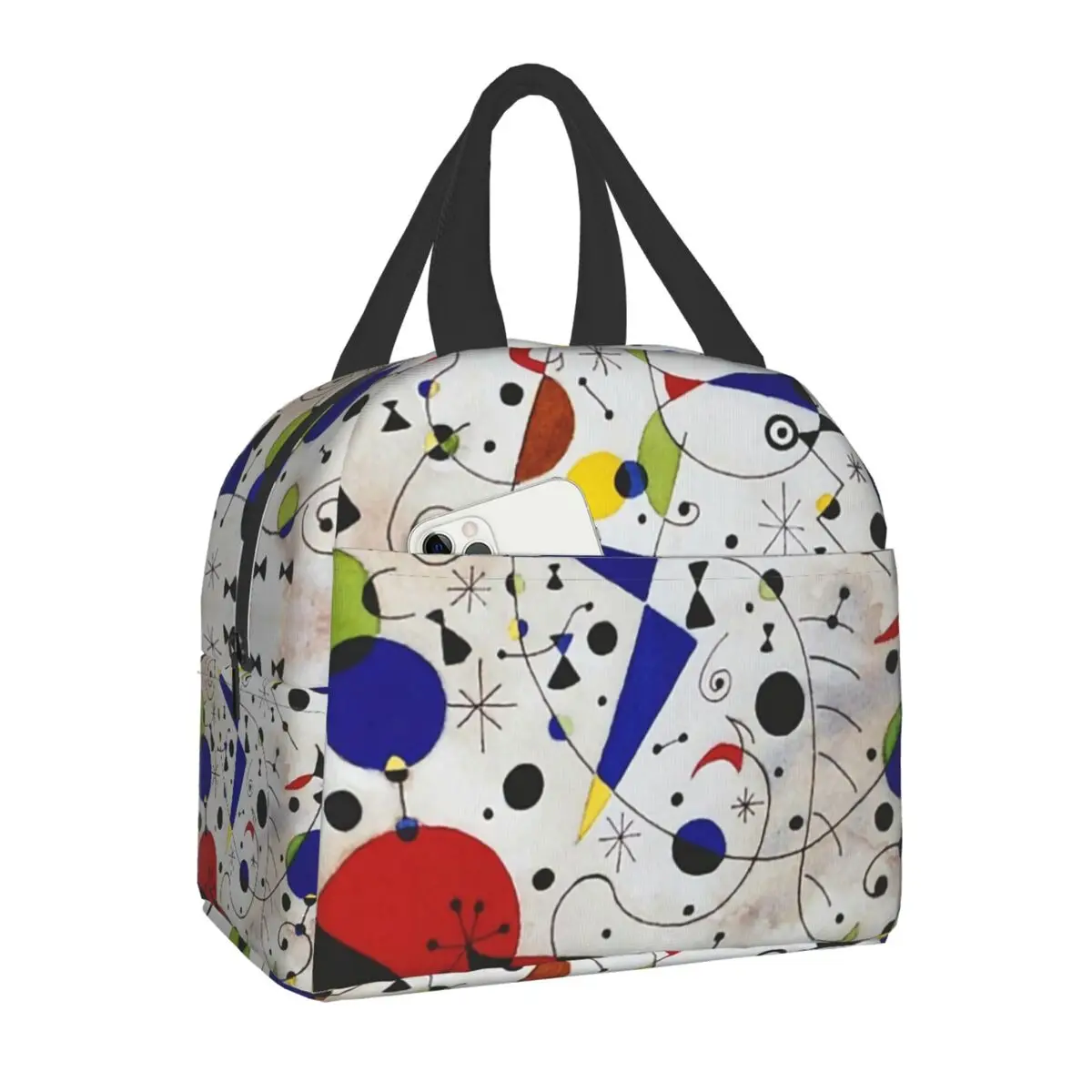

Joan Miro Abstract Animal Art Insulated Lunch Bag Resuable Cooler Thermal Food Lunch Box for Women Kids School Work Picnic