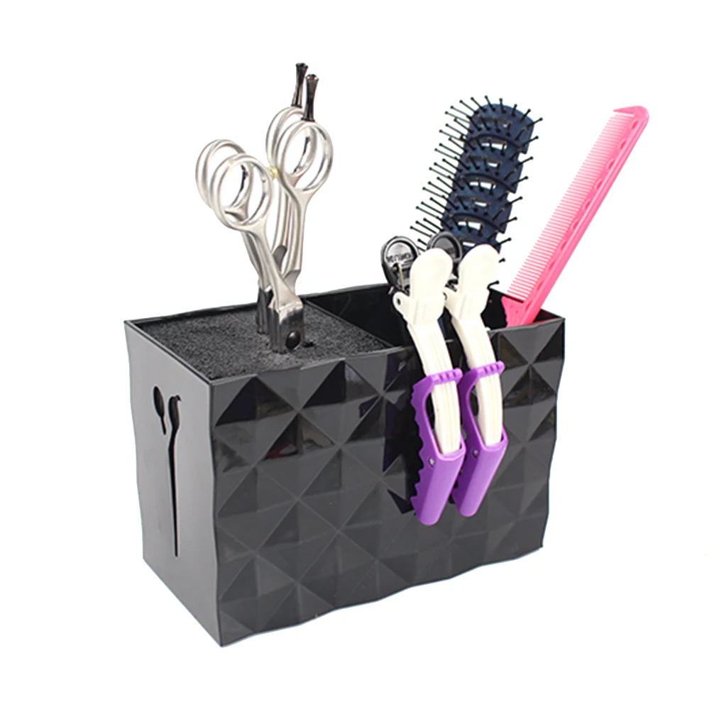 

Ножницы для стрижки, расческа, щетка, клипсы, настольный органайзер, коробка для хранения инструментов для парикмахерской, двухрядный контейнер