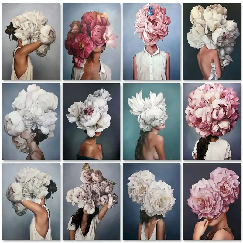 

GATYZTORY интерьерные картины по номерам, цветок, девушка, ремесла, рисование на холсте, Раскрашивание по номерам, персонализированный подарок, ...