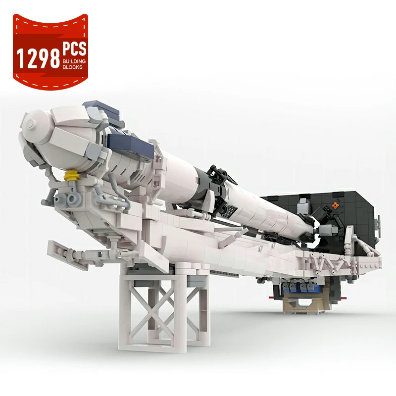 

Moc High-tech Rocket Falconed 9 with Launch Tower 1:110 Scale Building Blocks Set Transporter Erectored Model Bricks Toys Gifts