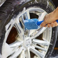 new car wash portable microfiber tire rim brush car wheel cleaning care belt plastic handle car maintenance tool