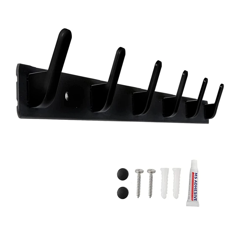 

1Pcs Wall Coat Rack /Wall Hook With 6 Hooks For Kitchen Bathroom Entry 2 Installation Methods
