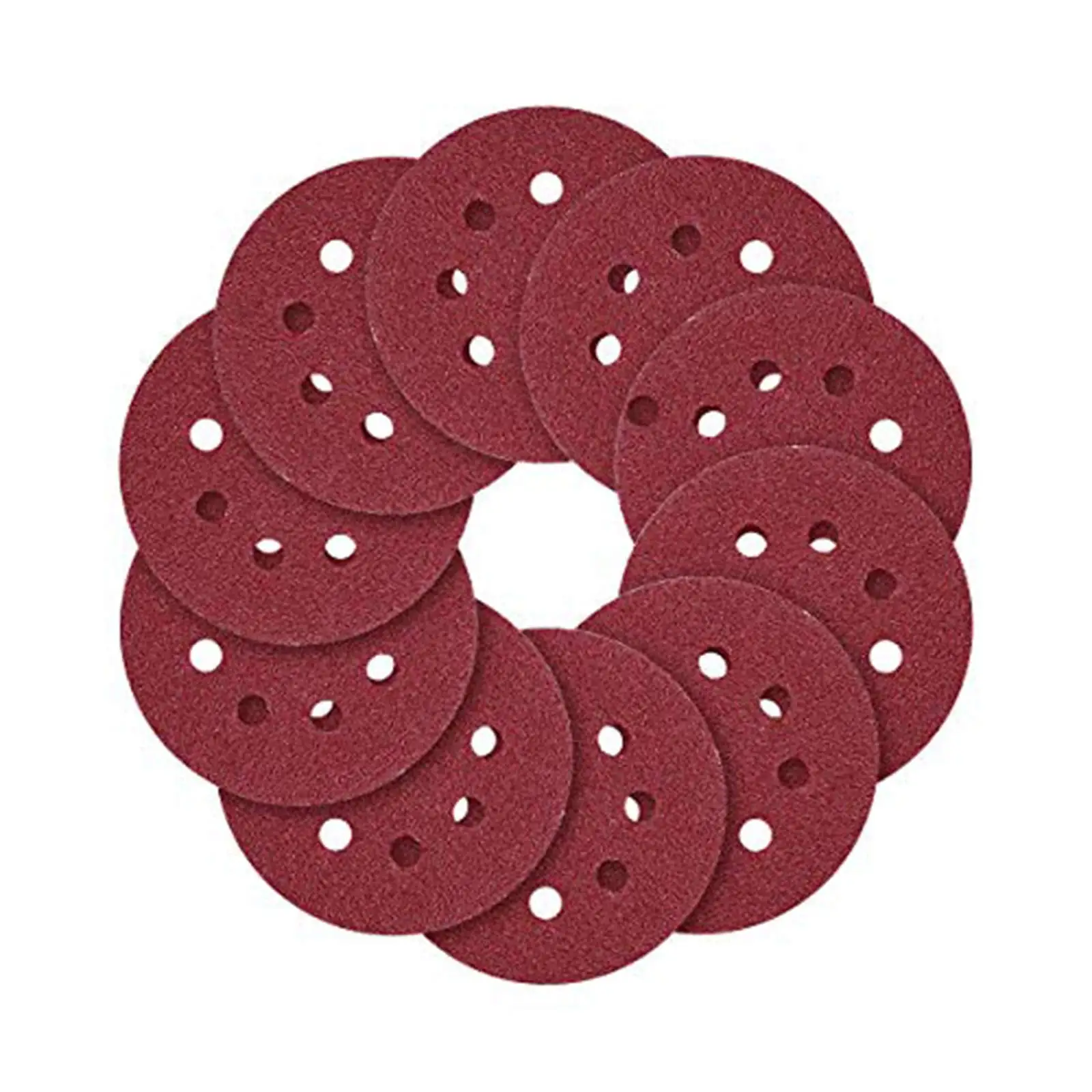 

70PCS 5-Inch 8-Hole Hook and Loop Sanding Discs , 40/80/120/240/320/600/800 Assorted Grits Sandpaper for Aluminum