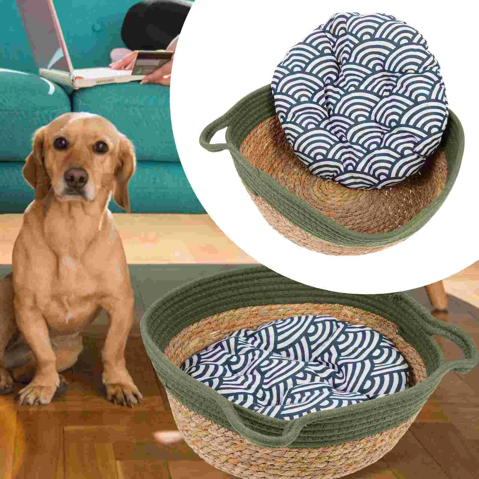 

1 Set Round Sleeping Bed Cat Bed Bed For Small Cat Sleeping Sleeping House Woven Cat Bed for Kitten Cat Dog Puppy