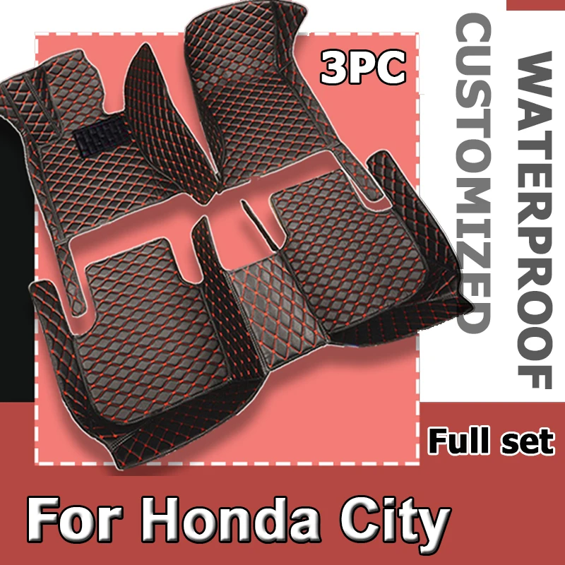 

Car Floor Mats For Honda City Grace Ballade GM4 5 6 8 9 2014~2018 Luxury Leather Mat Durable Carpet Rugs Car Accessories 2015