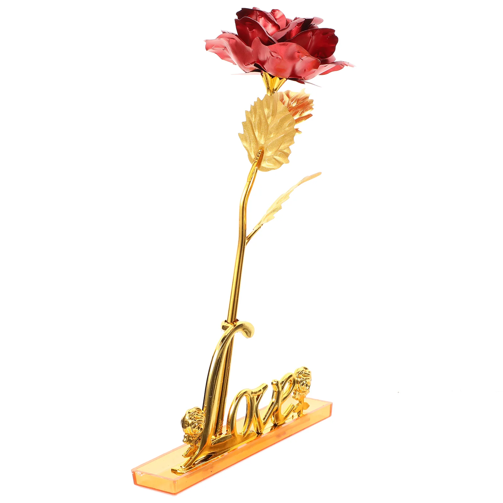 

Rose Flower Artificial Gold Gift Preserved Stem Fake Flowers Immortal Bouquet Trimmed Plated Golden Never Withered Dipped Roses